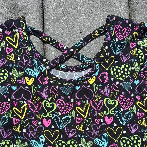 Joyce Concept Girl’s Black Dress, Matching Shorts, Hearts, Flowy, Soft, Size 4 - Picture 11 of 17